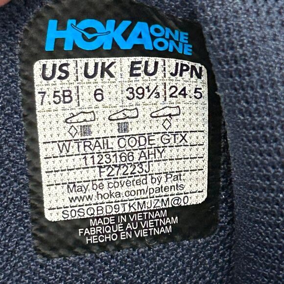 HOKA One One Trail Code GTX purple lace up shoes sneakers women’s 7.5 new - Picture 3 of 8